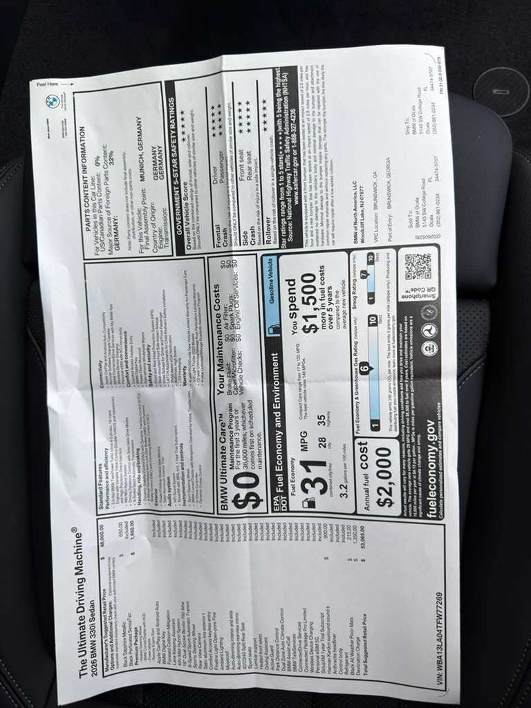 New 2026 BMW 330i Sedan w/ Premium Package RWD image 27