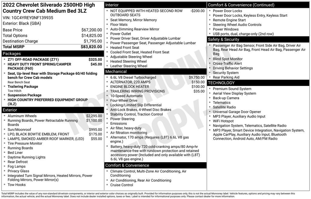 Used 2022 Chevrolet Silverado 2500 High Country w/ Z71 Off-Road Package AWD/4WD image 4