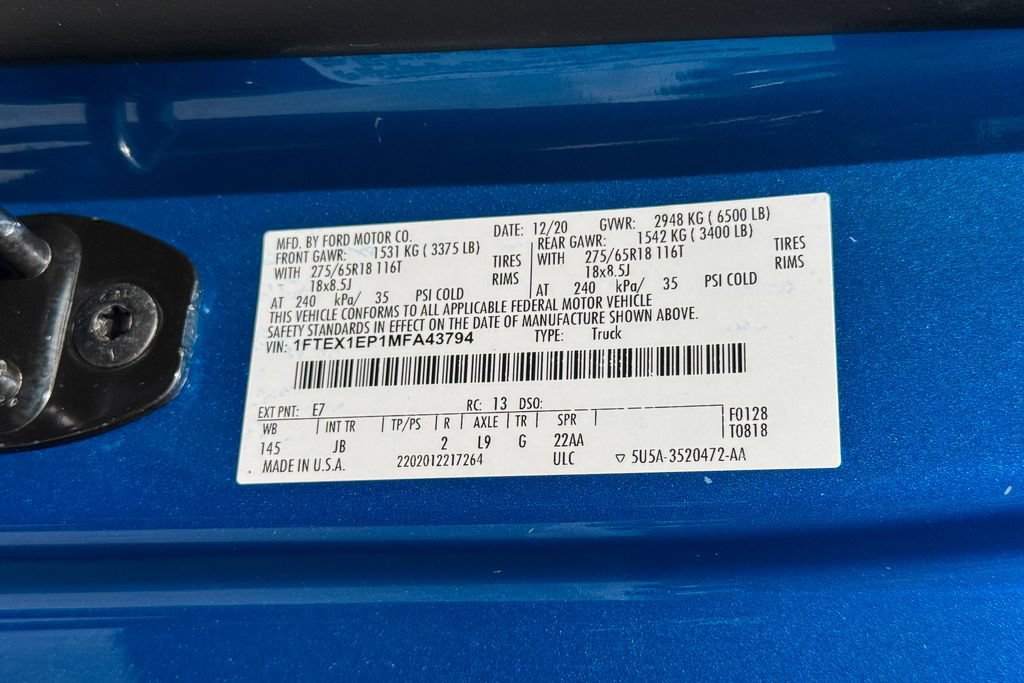 Certified 2021 Ford F150 XL w/ Equipment Group 101A High AWD/4WD image 20