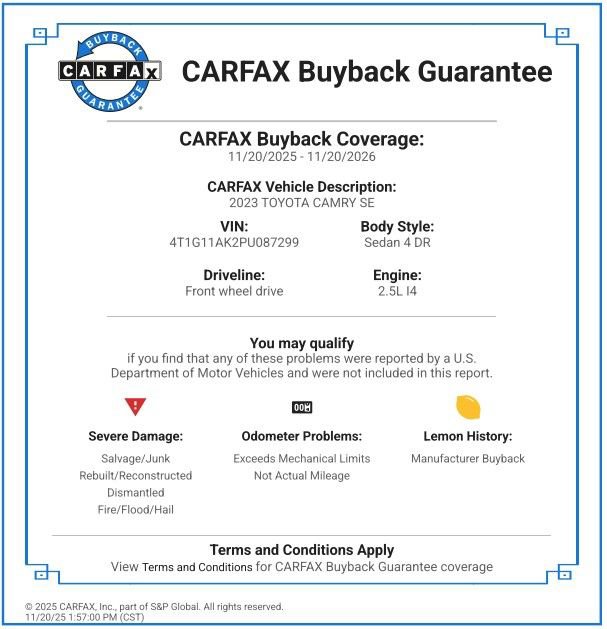 Used 2023 Toyota Camry SE image 2