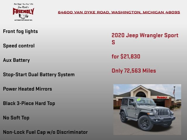Used 2020 Jeep Wrangler Sport AWD/4WD image 30