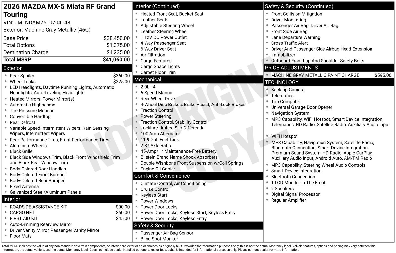 New 2026 MAZDA MX-5 Miata RF Grand Touring RWD image 22