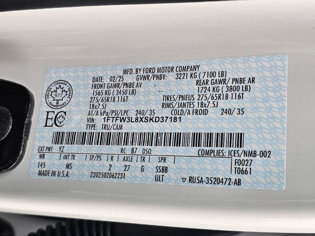 Certified 2025 Ford F150 XLT w/ Equipment Group 301A Standard image 35