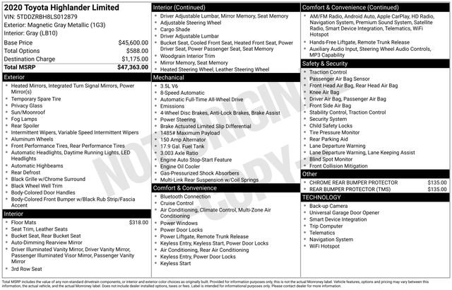 Used 2020 Toyota Highlander Limited image 7