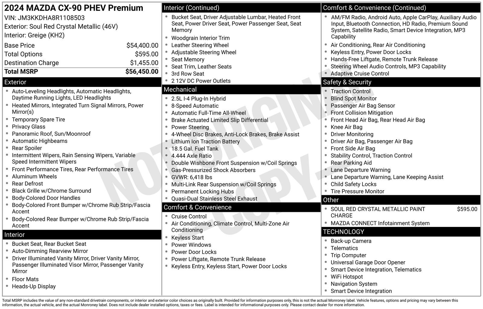 Certified 2024 MAZDA CX-90 Plug-In Hybrid w/ Premium Pkg AWD/4WD image 29
