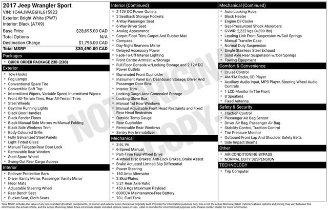 Used 2017 Jeep Wrangler Sport image 33