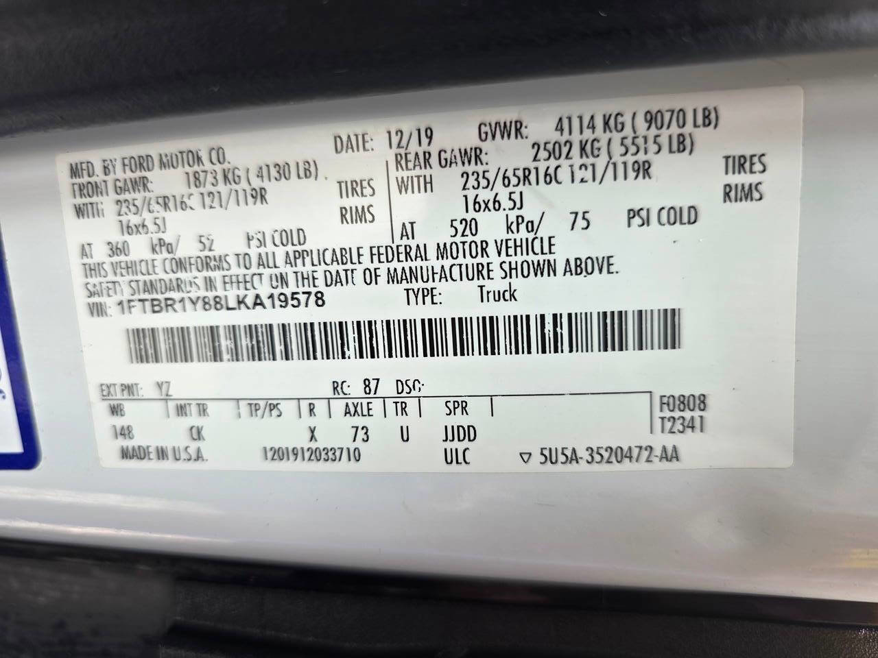 Used 2020 Ford Transit 250 250 3dr LWB Low Roof Cargo Van w/ Upfitter Package image 25