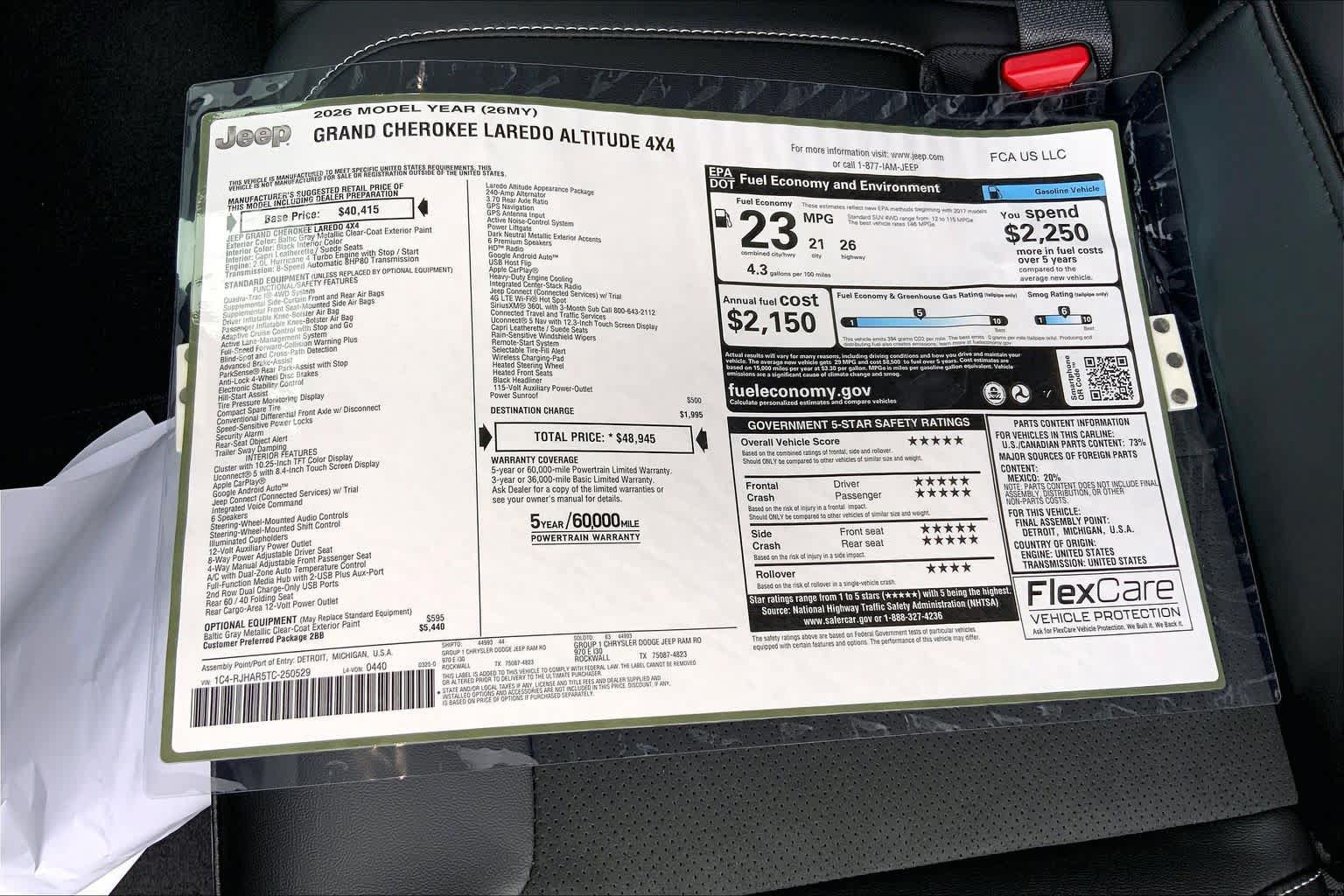 New 2026 Jeep Grand Cherokee Altitude AWD/4WD image 19