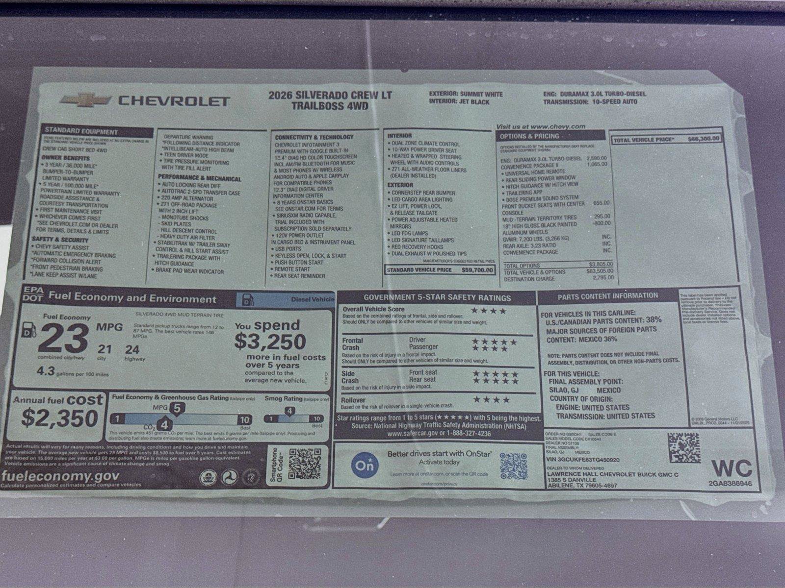 New 2026 Chevrolet Silverado 1500 LT Trail Boss w/ Convenience Package II AWD/4WD image 20