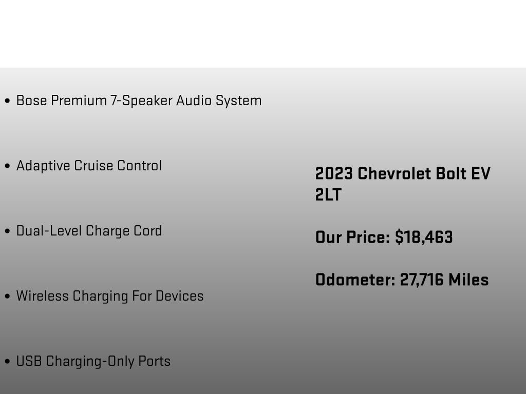 Certified 2023 Chevrolet Bolt LT w/ Infotainment Package image 20