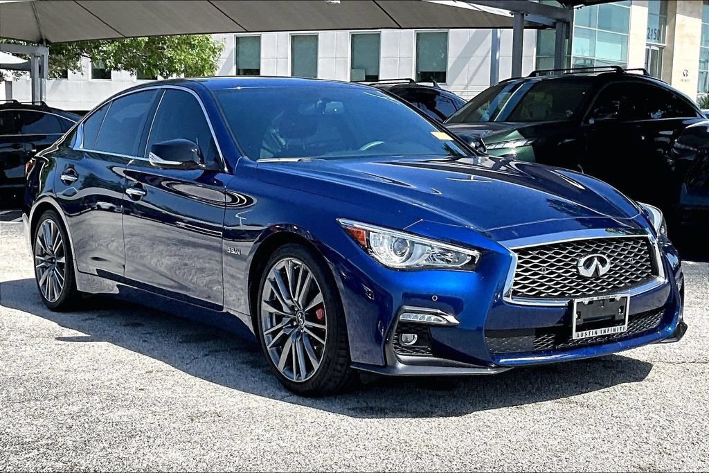 Certified 2018 INFINITI Q50 Red Sport 400 w/ Sensory Package (Sport) RWD image 1