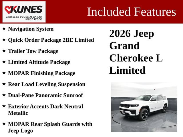 New 2026 Jeep Grand Cherokee L Limited w/ Limited Altitude Package AWD/4WD image 3