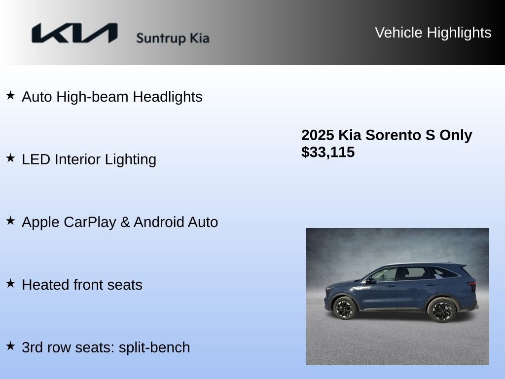 Used 2025 Kia Sorento S w/ Panoramic Sunroof Package image 16