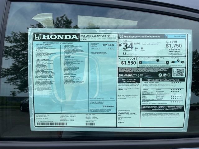 New 2025 Honda Civic Sport image 8