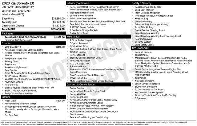 Certified 2023 Kia Sorento EX w/ Panoramic Sunroof Package FWD image 27