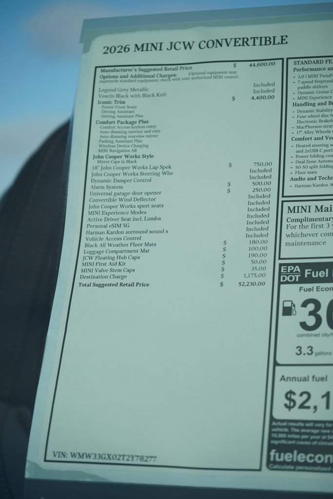 New 2026 MINI Cooper John Cooper Works FWD image 7