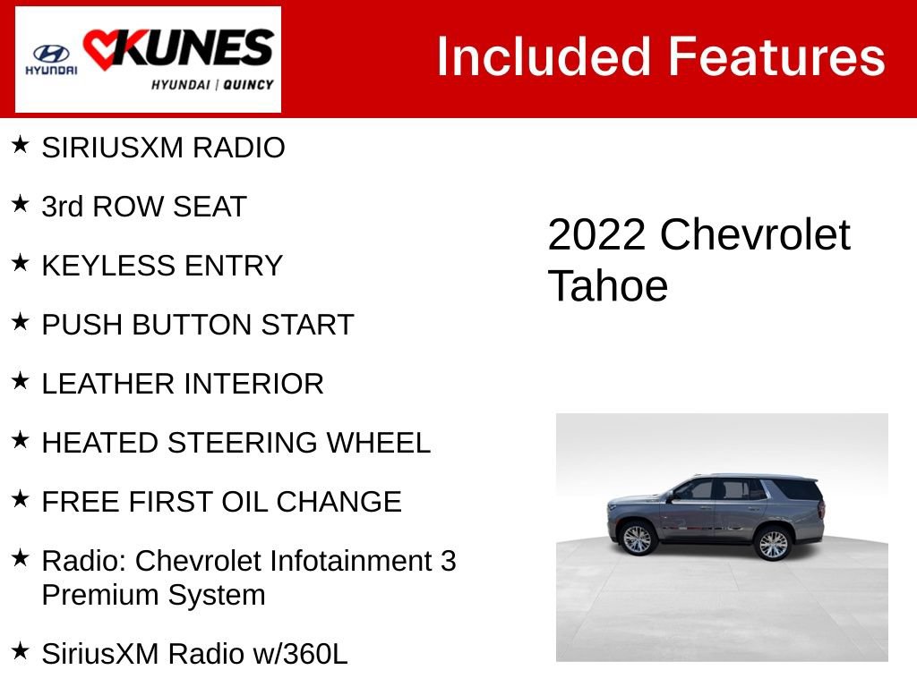Used 2022 Chevrolet Tahoe High Country w/ Premium Package 2 AWD/4WD image 3