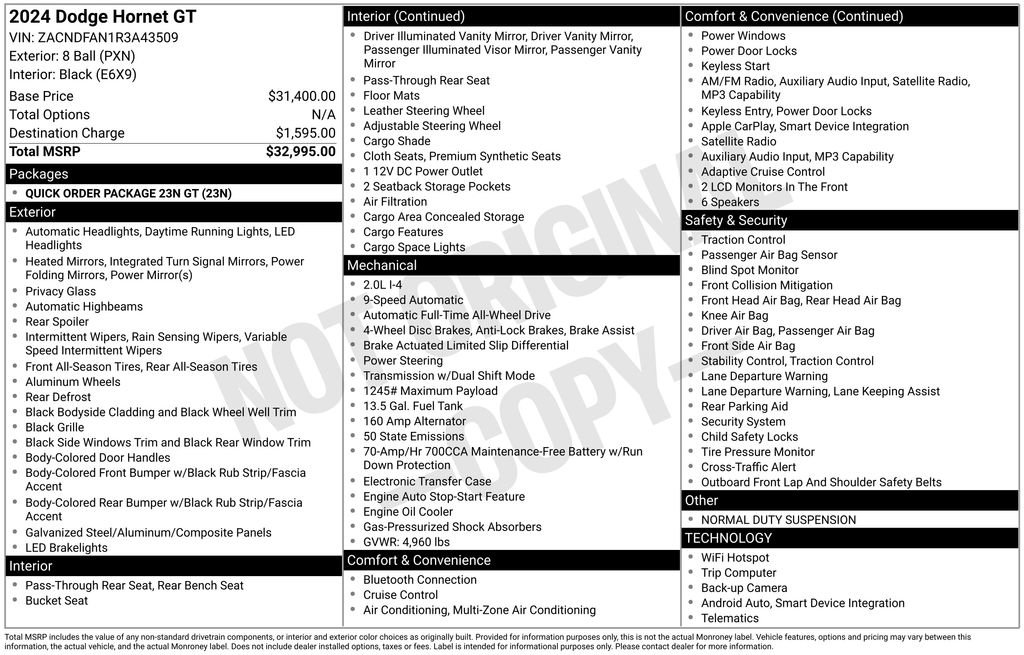 New 2024 Dodge Hornet GT image 28