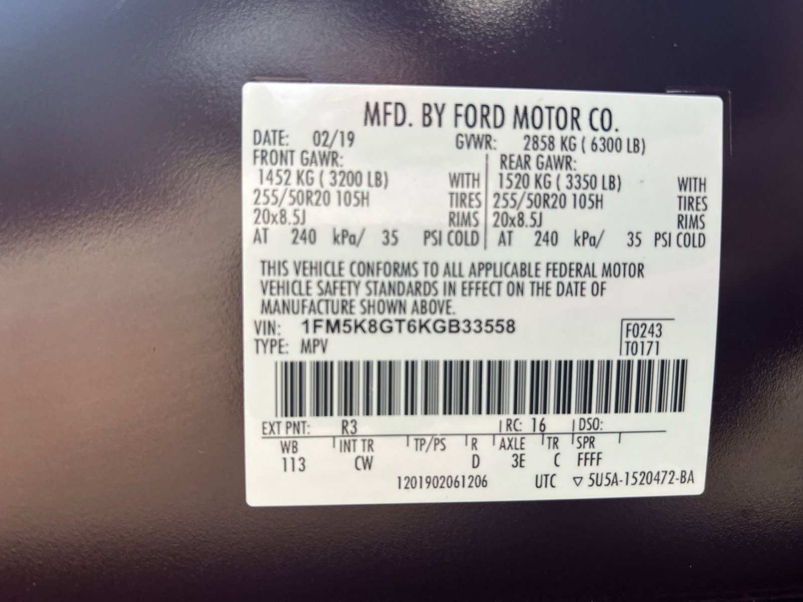 Certified 2019 Ford Explorer Sport w/ Equipment Group 401A AWD/4WD image 30