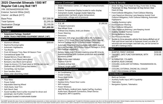 Used 2025 Chevrolet Silverado 1500 W/T RWD image 4