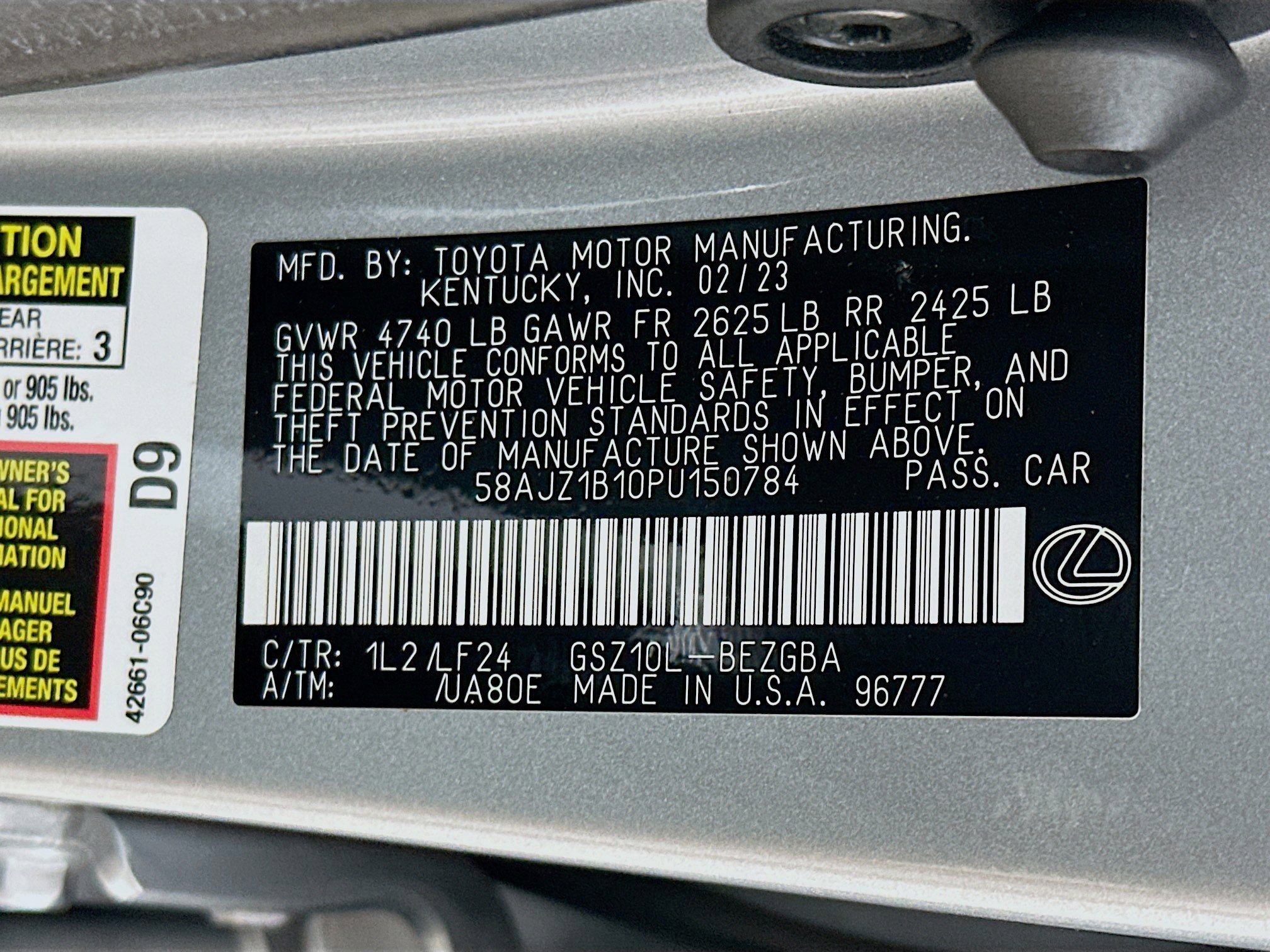 Used 2023 Lexus ES 350 F Sport w/ Accessory Package (Z2) image 12