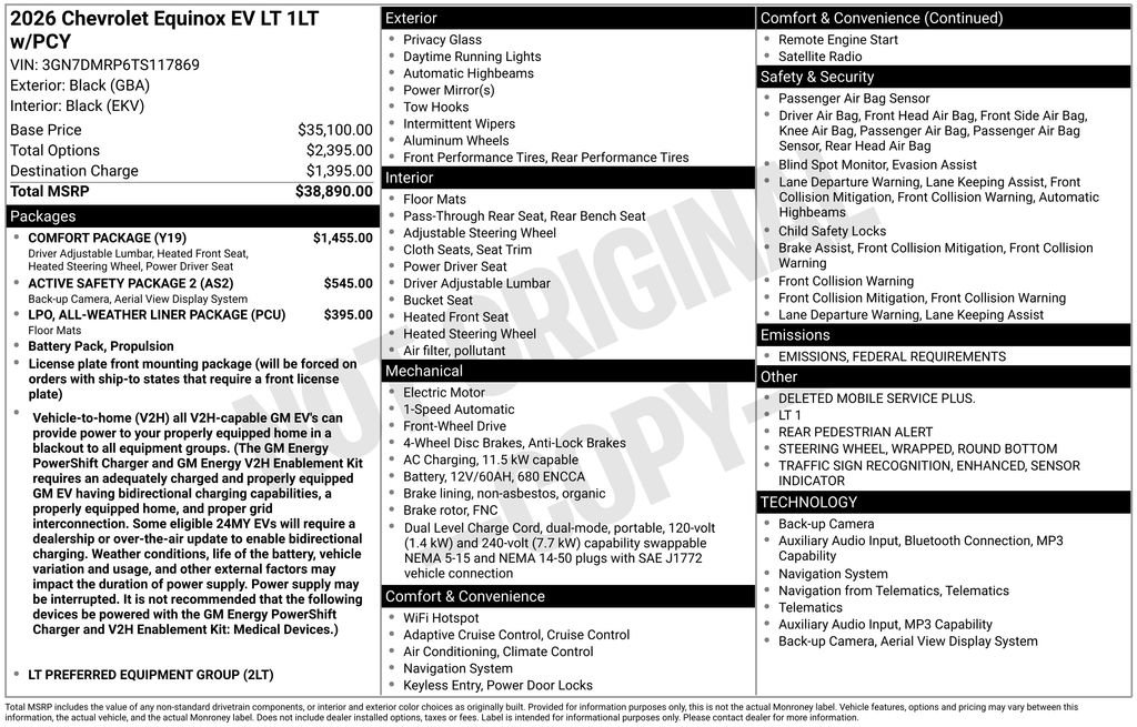 New 2026 Chevrolet Equinox EV LT w/ Comfort Package image 9