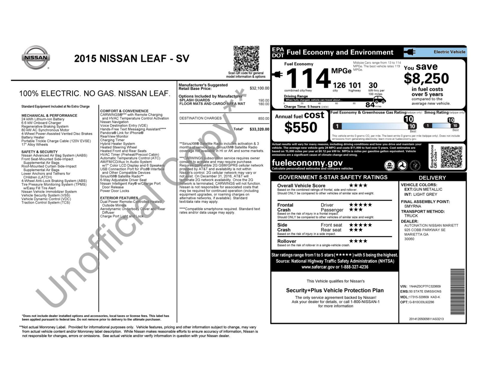 Used 2015 Nissan Leaf SV FWD image 48