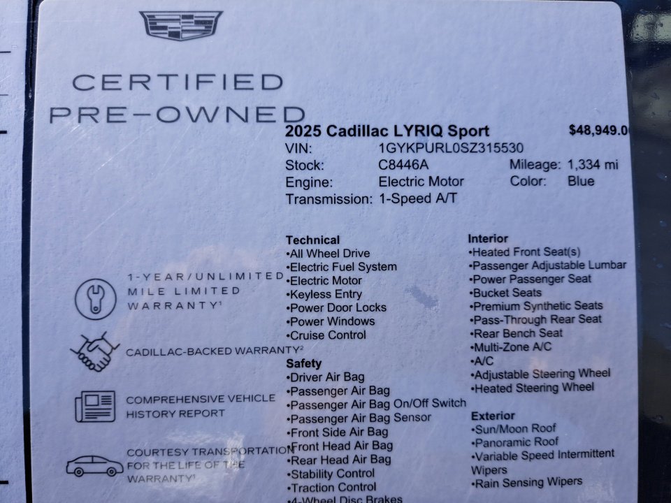 Certified 2025 Cadillac Lyriq Sport image 34