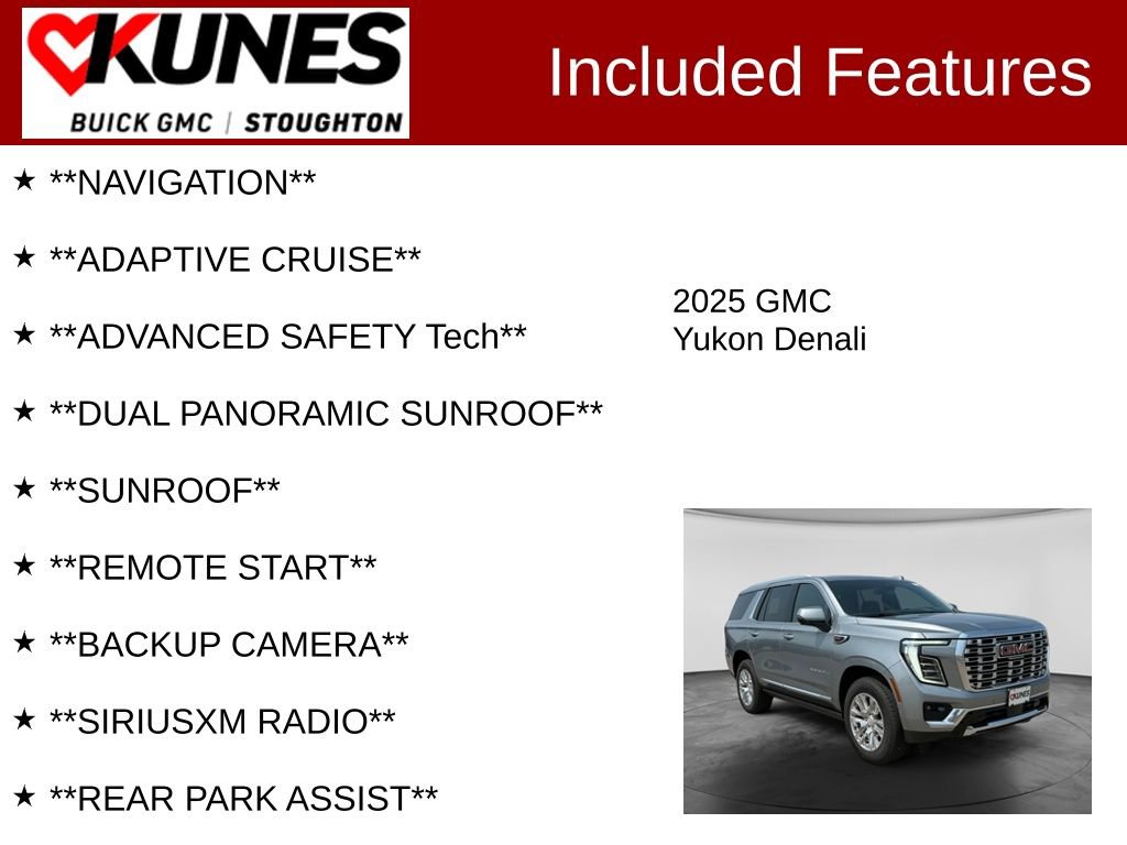 Used 2025 GMC Yukon Denali w/ Sun & Power Step Package AWD/4WD image 2