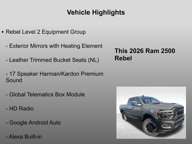 New 2026 RAM 2500 Rebel w/ Rebel Level 2 Equipment Group image 31
