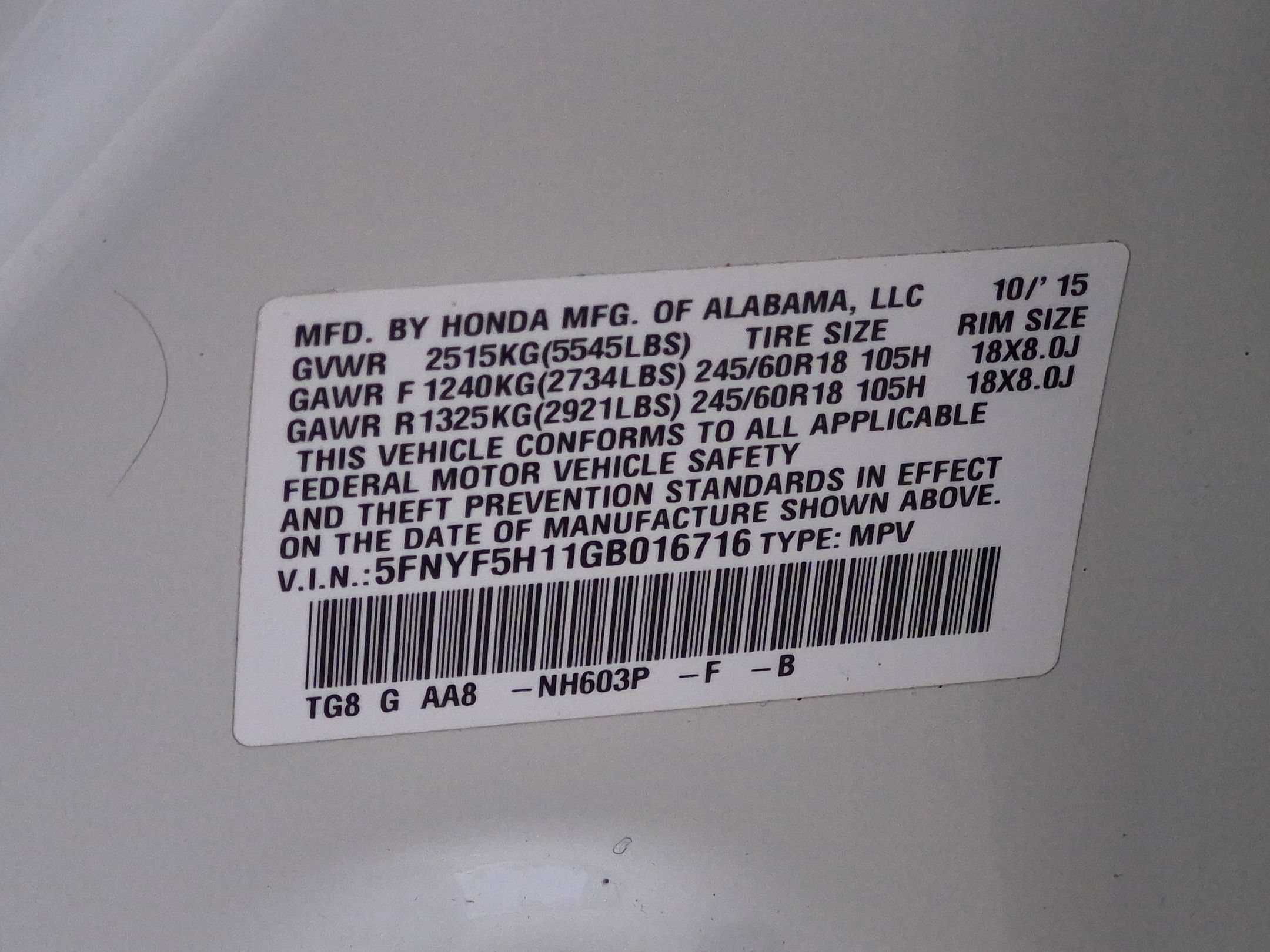 Used 2016 Honda Pilot LX image 33