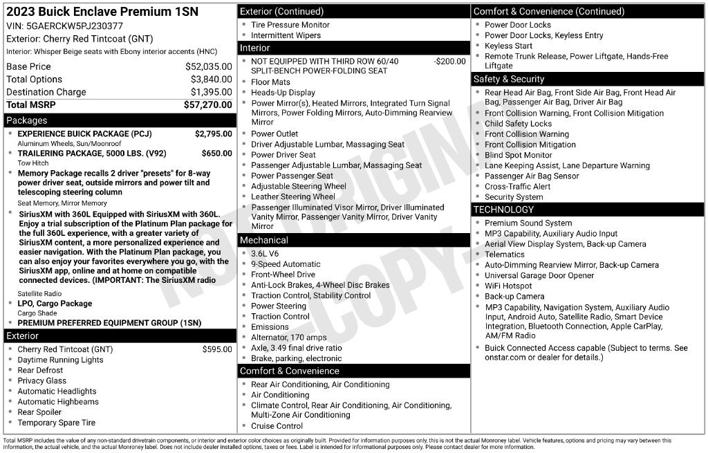 Used 2023 Buick Enclave Premium w/ Experience Buick Package FWD image 4