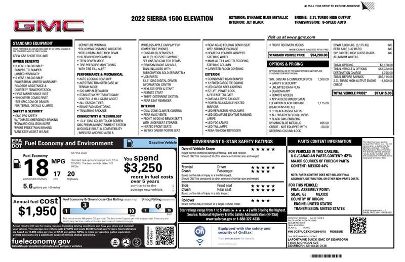 Used 2022 GMC Sierra 1500 Elevation w/ LPO, Elevation Black Package AWD/4WD image 3