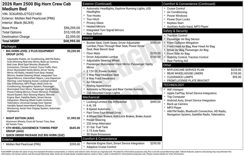 New 2026 RAM 2500 Big Horn image 2