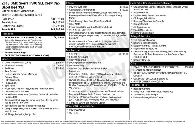 Used 2017 GMC Sierra 1500 SLE w/ Texas SLE Value Package image 12