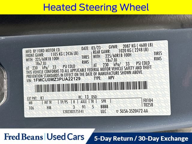 Certified 2023 Ford Escape ST-Line w/ Equipment Group 301A FWD image 36