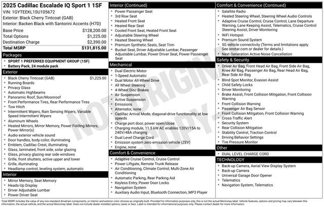 New 2025 Cadillac Escalade IQ Sport 1 AWD/4WD image 19
