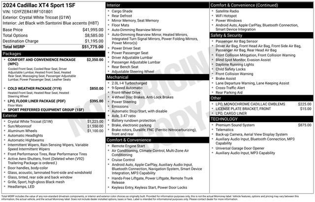 Certified 2024 Cadillac XT4 Sport FWD image 36