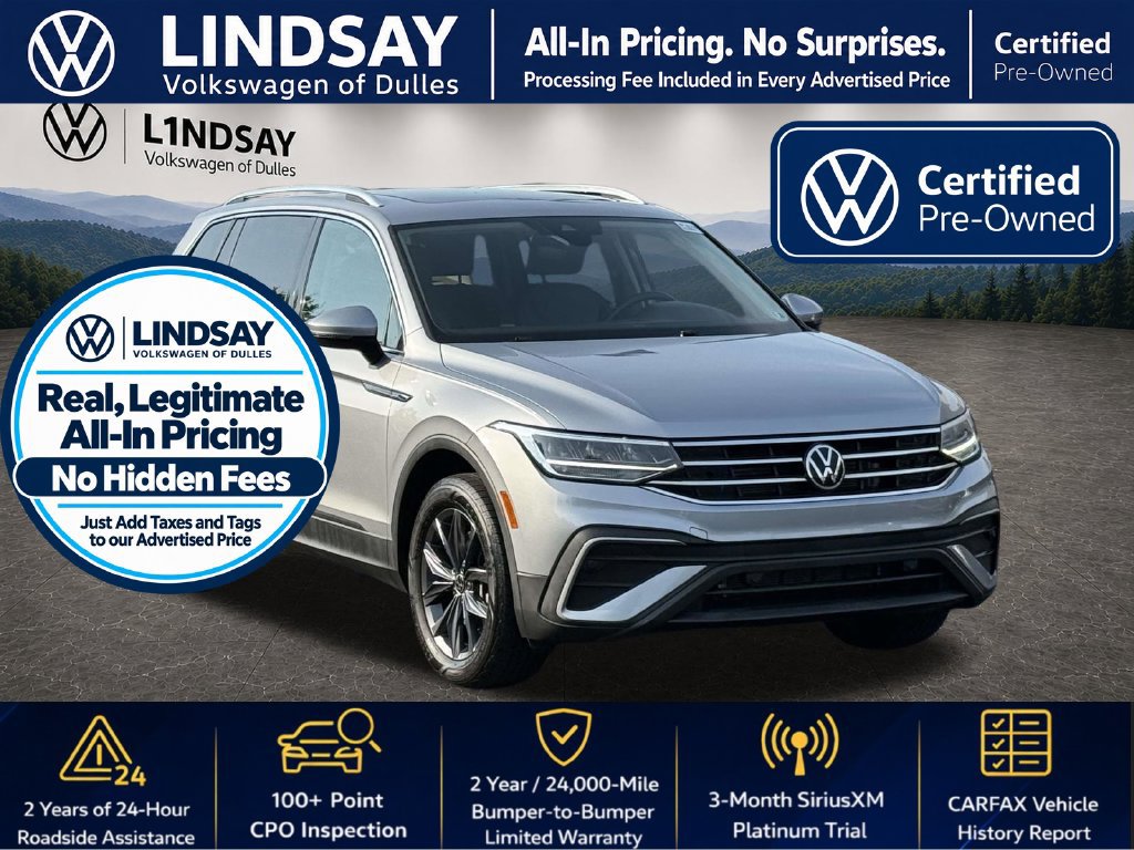 Certified 2023 Volkswagen Tiguan SE w/ Panoramic Sunroof Package AWD/4WD image 1