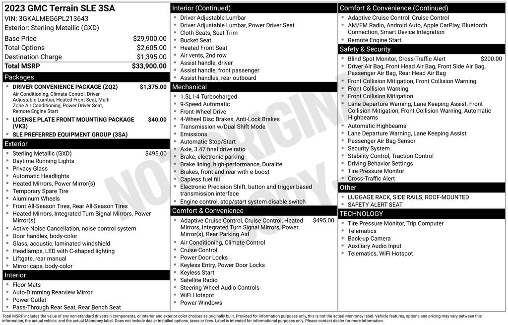 Used 2023 GMC Terrain SLE w/ Driver Convenience Package FWD image 6