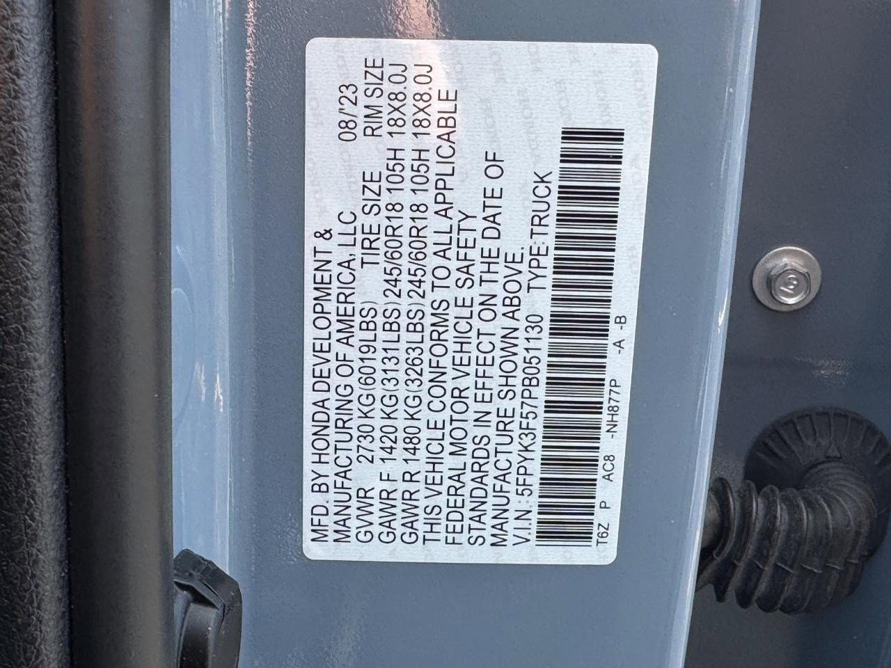 Certified 2023 Honda Ridgeline RTL image 28