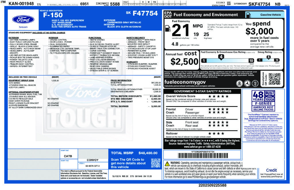 Certified 2025 Ford F150 STX w/ Equipment Group 200A RWD image 36
