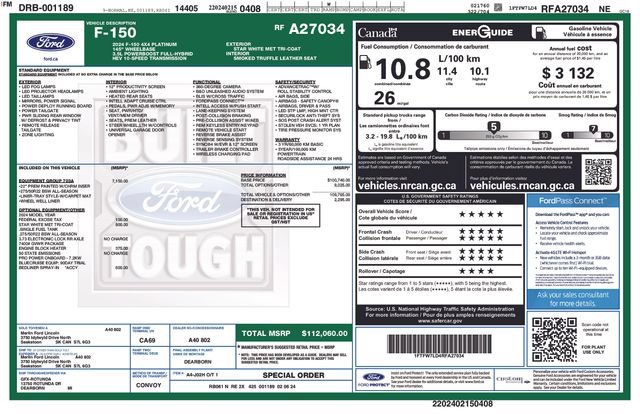Used 2024 Ford F150 Platinum w/ Equipment Group 703A Plus AWD/4WD image 20