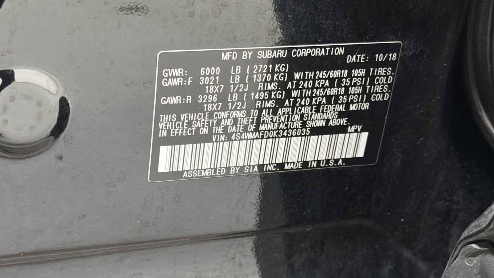 Used 2019 Subaru Ascent Premium w/ Popular Package #2A image 11
