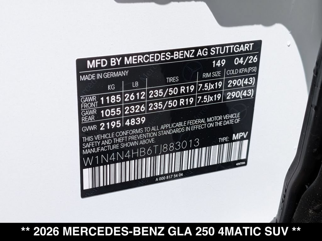 New 2026 Mercedes-Benz GLA 250 4MATIC image 19