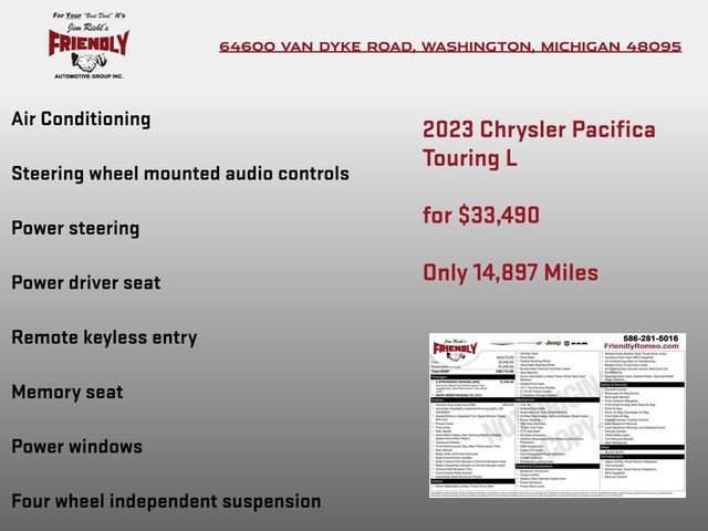 Used 2023 Chrysler Pacifica Touring-L w/ S Appearance Package AWD/4WD image 6