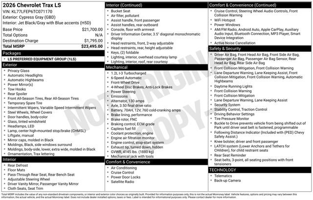 New 2026 Chevrolet Trax LS image 4