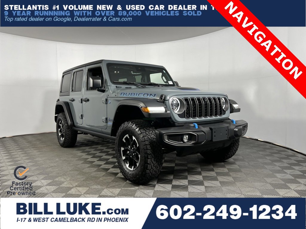 Certified 2024 Jeep Wrangler Unlimited Rubicon 4xe w/ Technology Group
