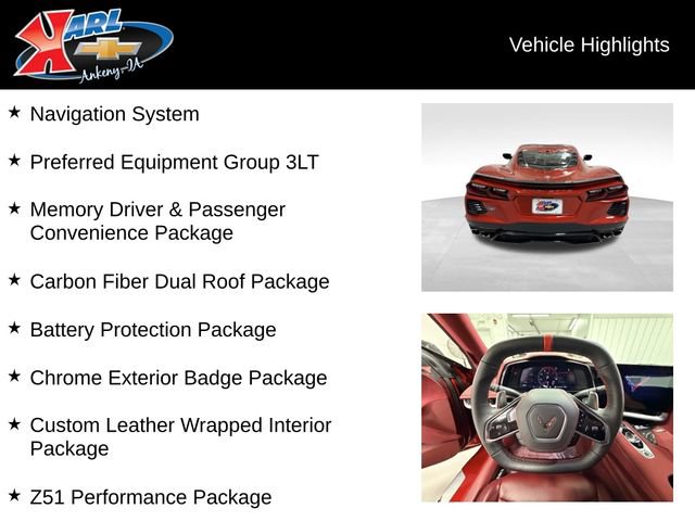 Certified 2022 Chevrolet Corvette Stingray Premium Cpe w/ Z51 Performance Package RWD image 2