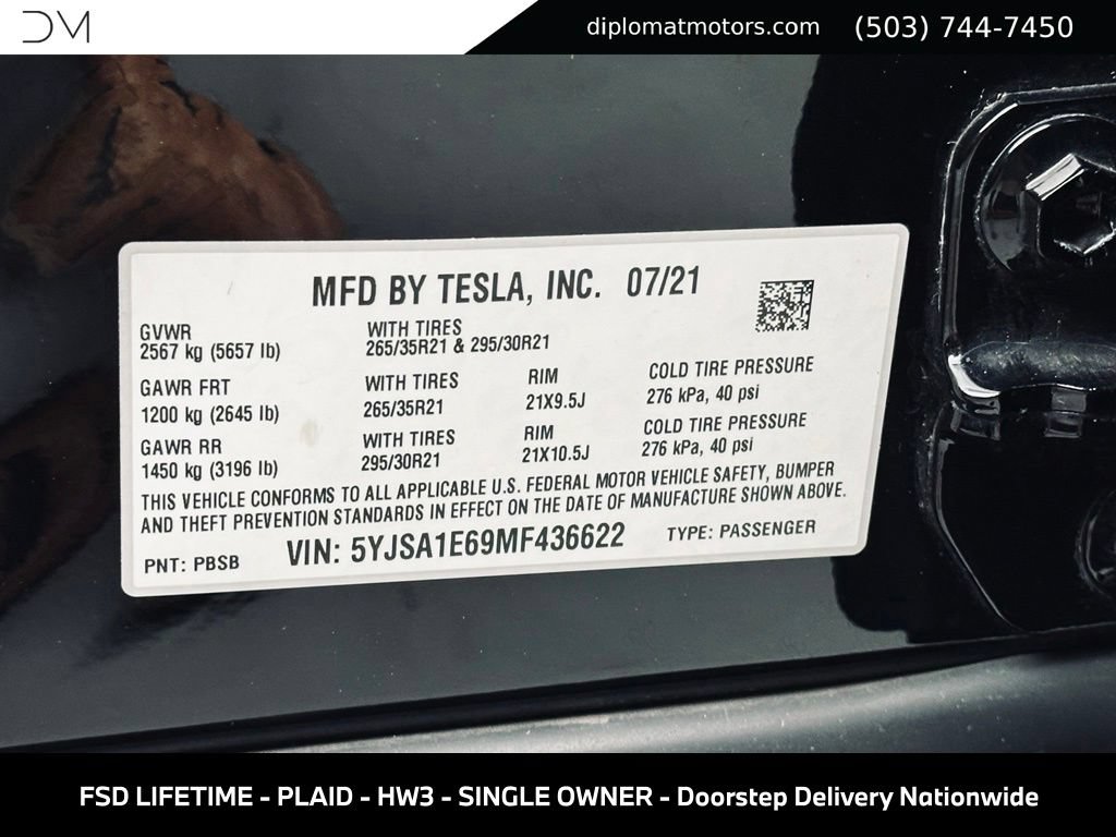 Used 2021 Tesla Model S Plaid AWD/4WD image 44